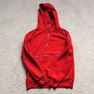 Garage Red 1/4 Zip Hoodie